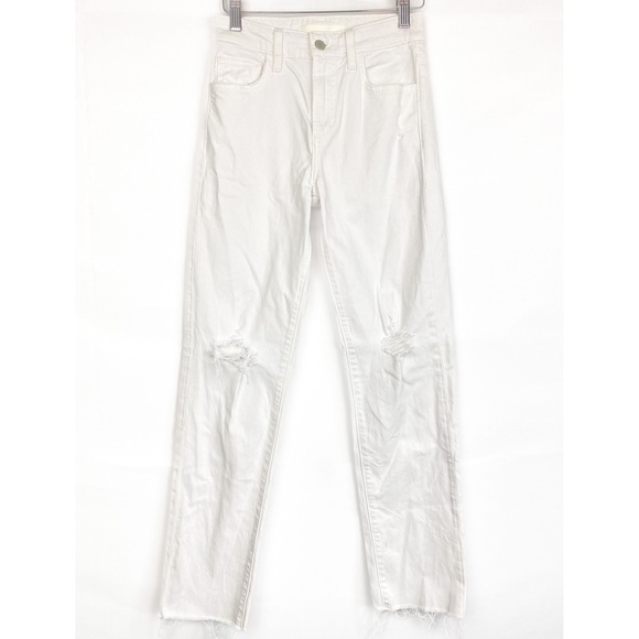 Joe's Jeans The Niki Mid-Rise Boyfriend White‎ Denim Distressed Jeans - Size 23 - Picture 4 of 11